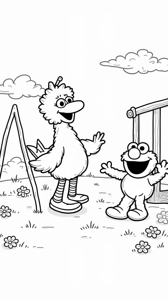 sesame street personajes para colorear